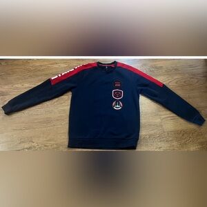 Adidas Neo x Star Wars sweatshirt Crewneck Size L dark blue red patches